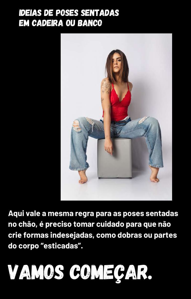 Referência de pose 2 para sentado (cadeira), coleção Poses sentadas em cadeira ou banco