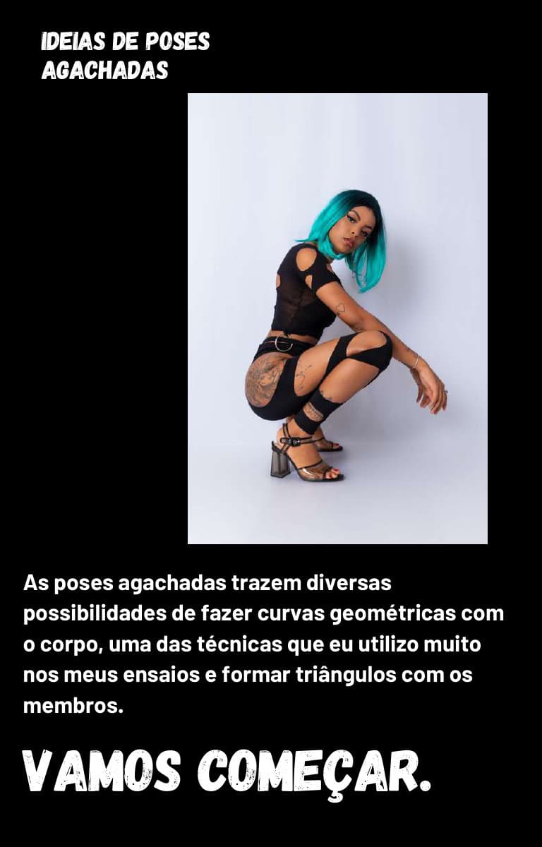 Referência de pose 2 para agachado, coleção Poses agachadas